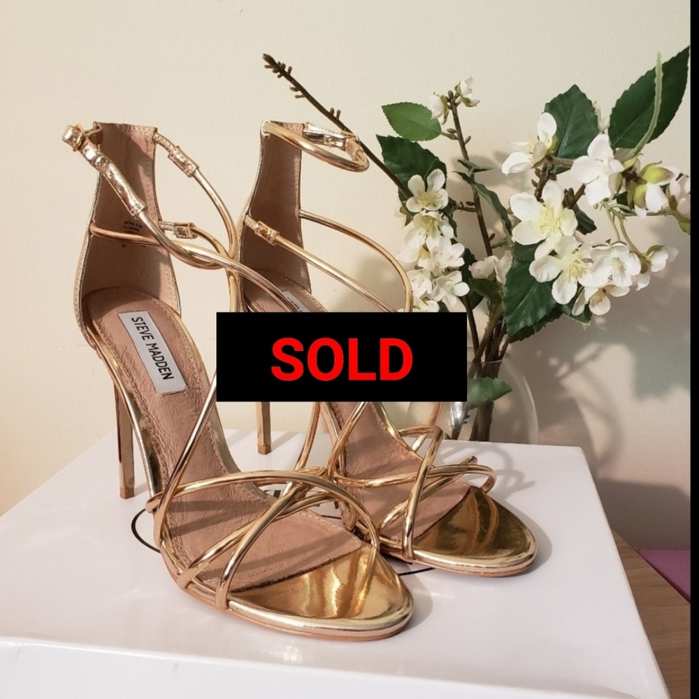 Steve Madden Rose Gold open toe heels